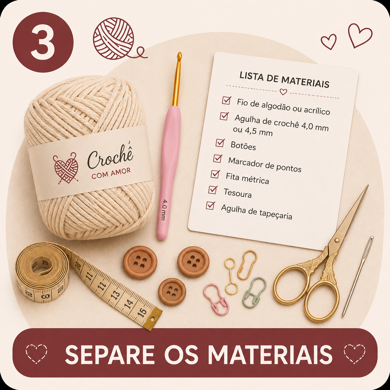 Separe os materiais